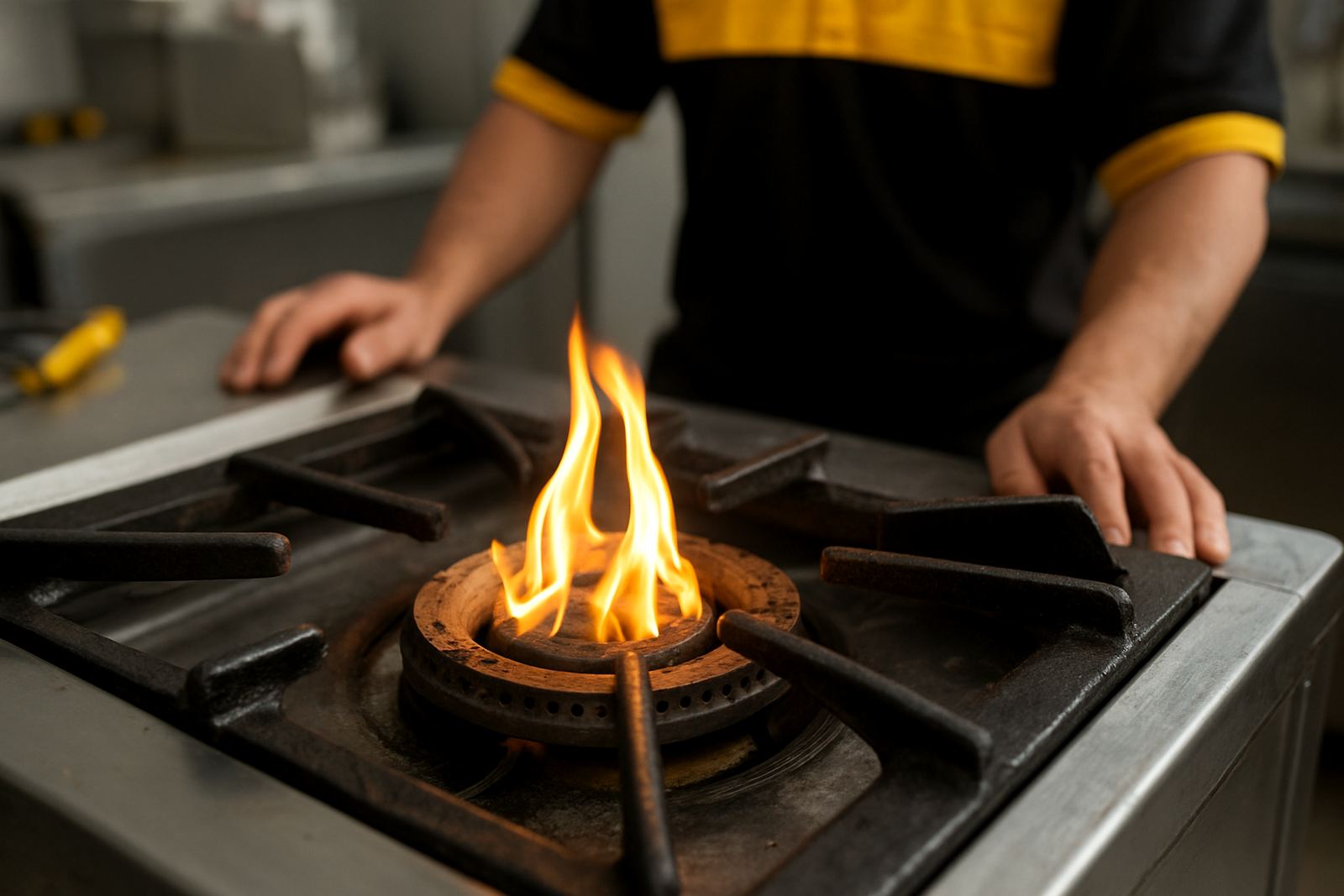 Gas Burner Yellow Flame